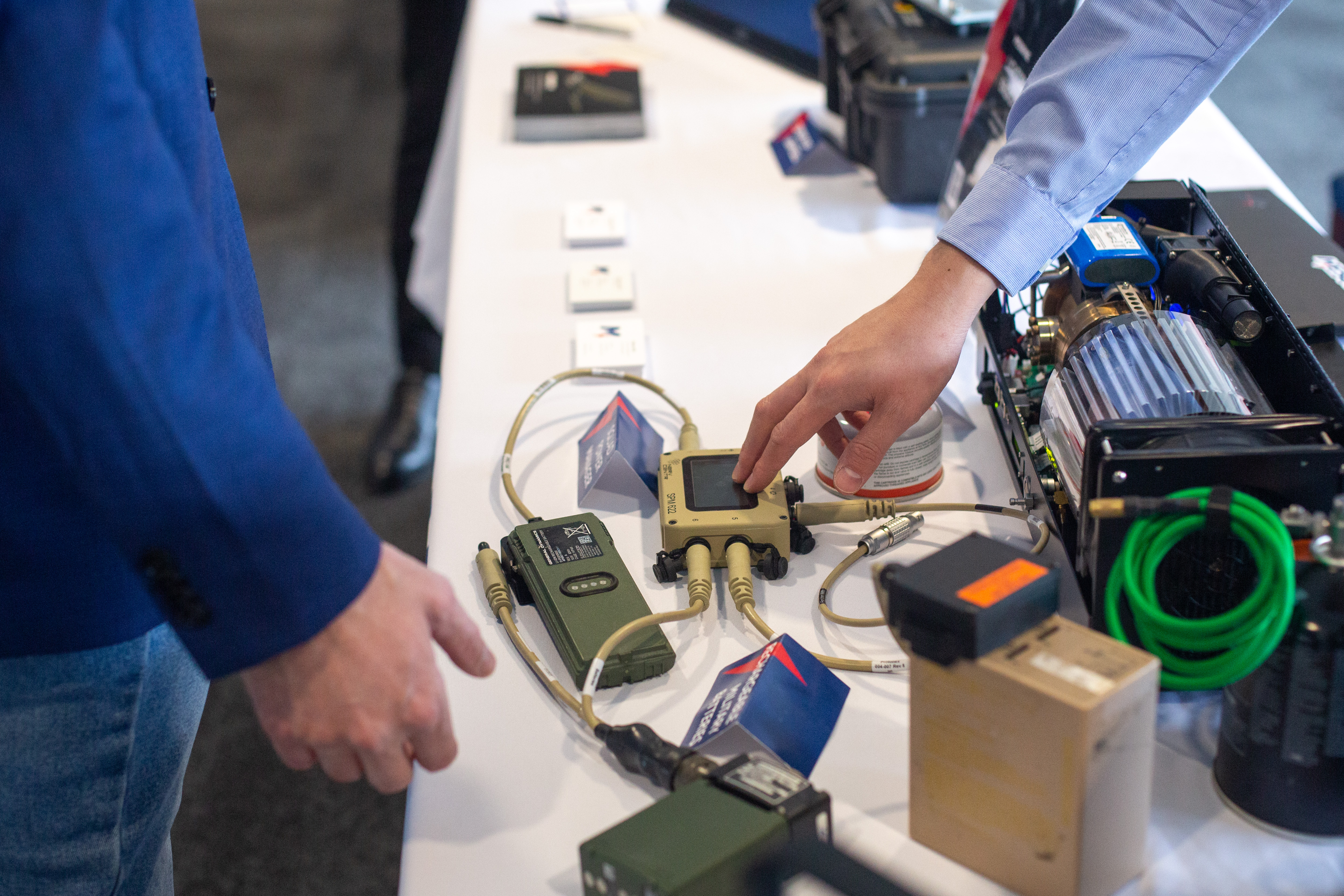 Participants showing technology at the booths