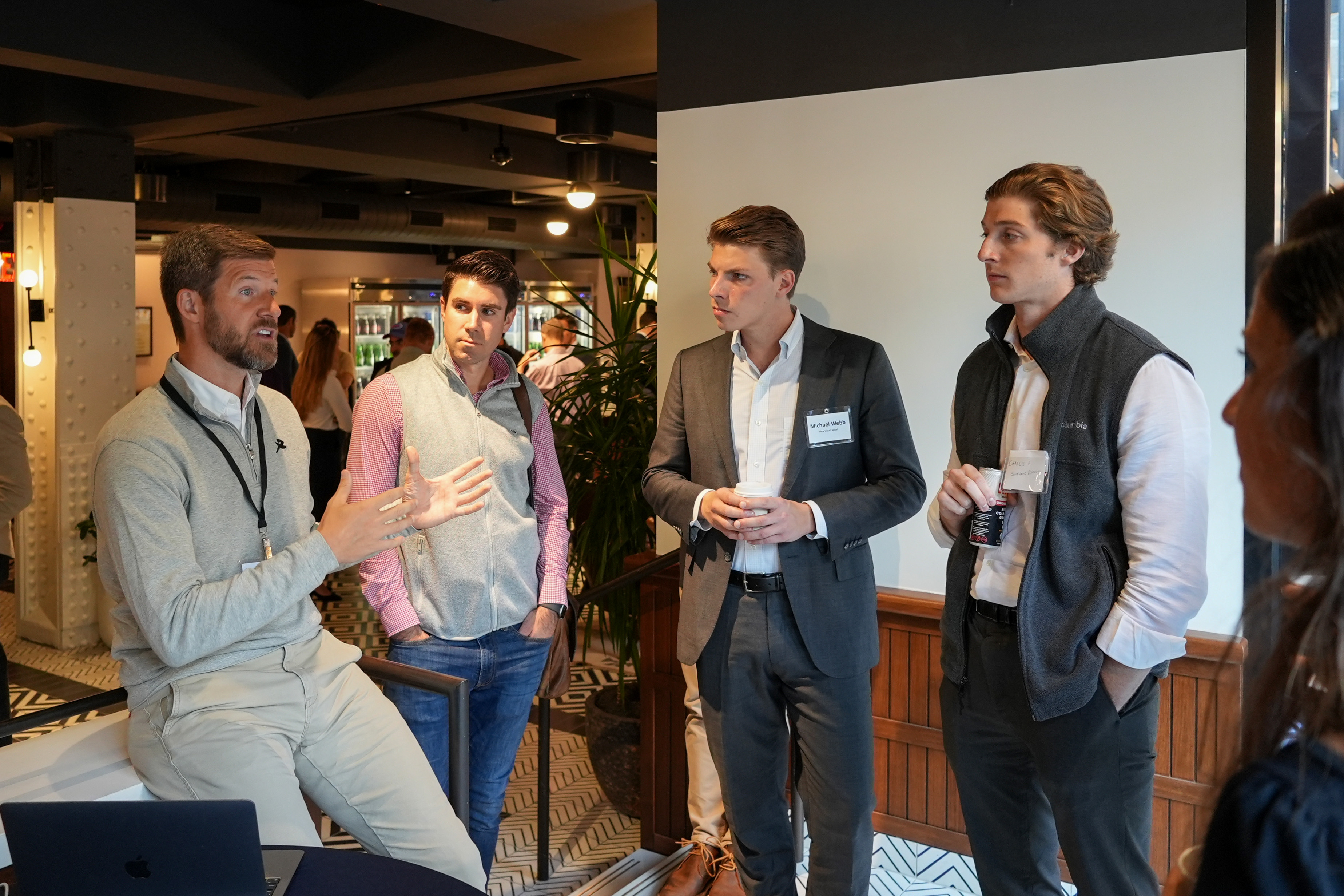 Benjamin Haynes (far left), CEO of Directus, discussed his team’s innovation with stakeholders.